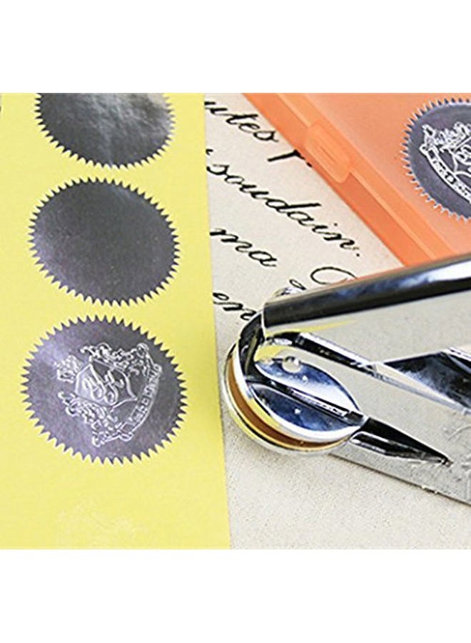 MDLG 100 Pack Blank Silver Embosser Stickers Metallic Scallop Edge Embossed Stickers Stamp Sealing Blank Certificate Self-Adhesive Stickers (Silver) - Image 4