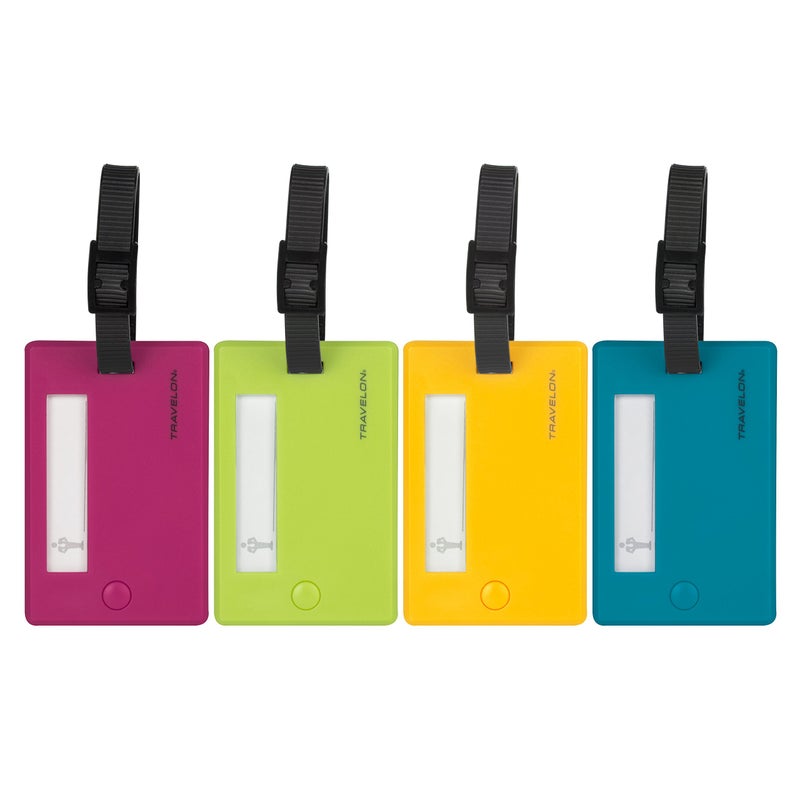 Travelon Set of 4 Assorted Color Luggage Tags, One Size - Image 1