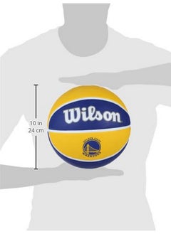 Wilson Plastic Basketball Nba Team Tribute Basketball Gs Warriors, Yellow/Blue/White, 4  - Image 3