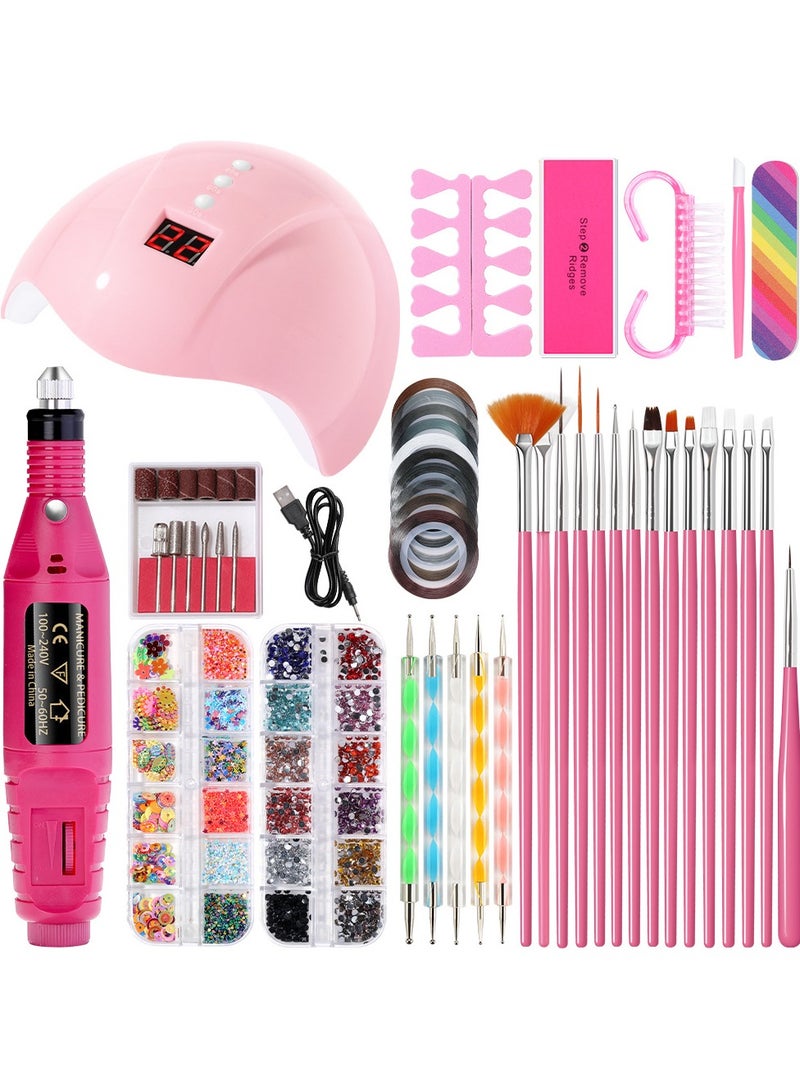 ORiTi Portable UV Lamp LED Dry Nail Kit Manicure Tool Set - Image 1