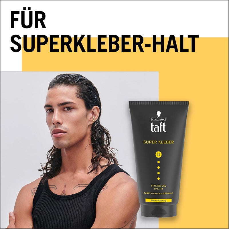 taft Schwarzkopf Gel Super Glue (150 ml), Hair Gel with Instant Adhesion for an Adhesive-Like Hold, Gentle on Hair and Scalp, Vegan, Hair Styling Gel - Image 5