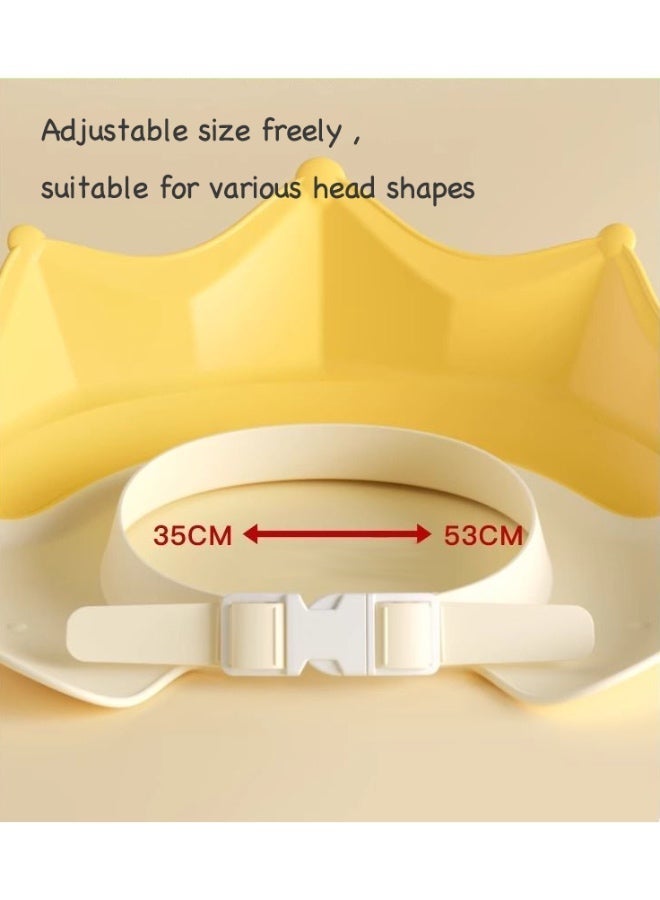 Baby Shower Caps Shield, Adjustable Silicone Shower Caps for Kids Waterproof Shampoo Hat for Children Toddler Visor Hat for Eye and Ear Protection Cute Crown Shape Makes Bath More Fun,Safe Material Without BPA - Image 4