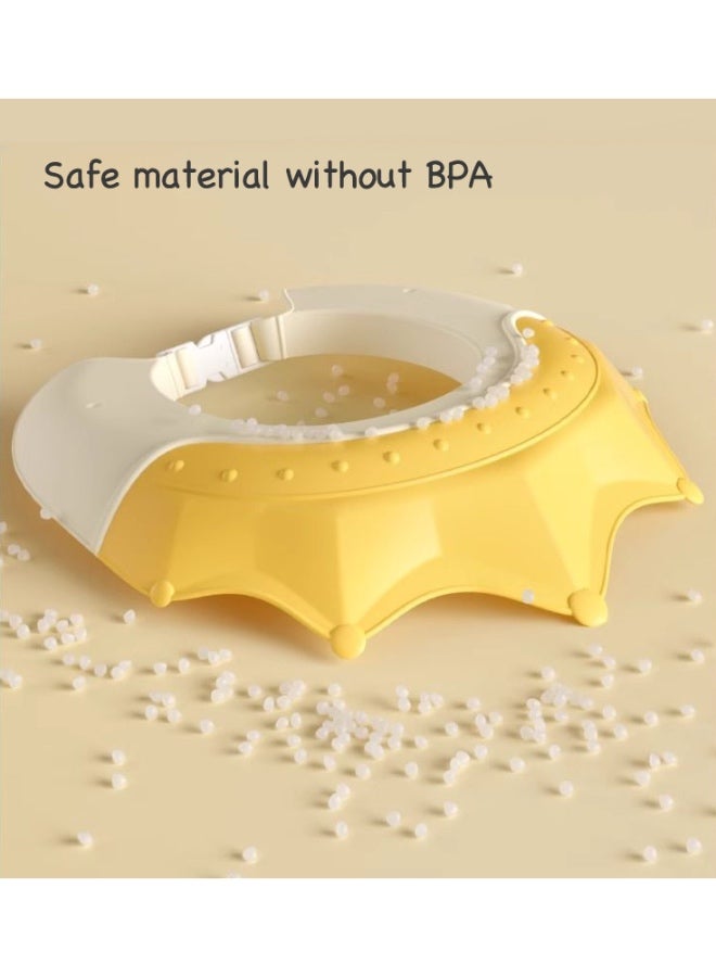 Baby Shower Caps Shield, Adjustable Silicone Shower Caps for Kids Waterproof Shampoo Hat for Children Toddler Visor Hat for Eye and Ear Protection Cute Crown Shape Makes Bath More Fun,Safe Material Without BPA - Image 5