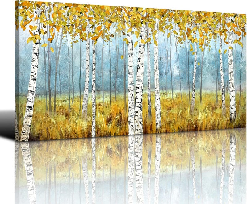 Pogusmavi Large Birch Tree Canvas Wall Art - Image 2