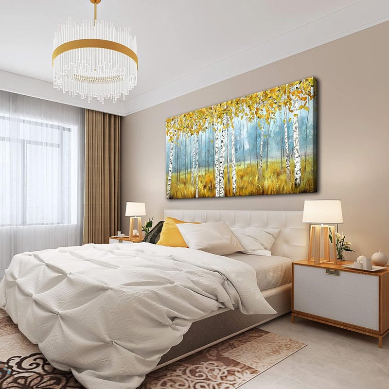 Pogusmavi Large Birch Tree Canvas Wall Art - Image 4