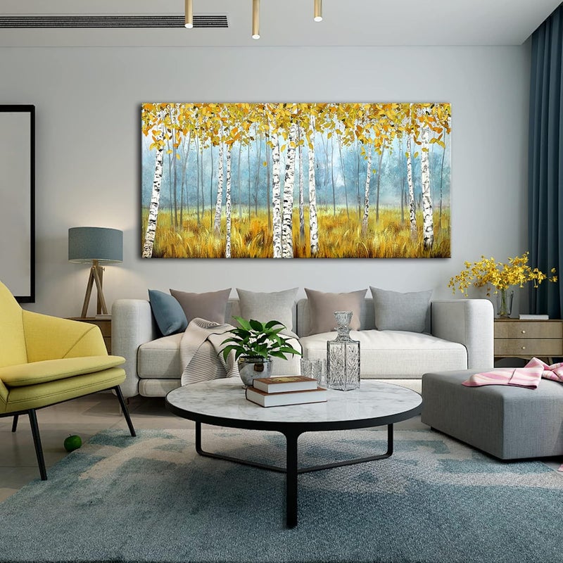 Pogusmavi Large Birch Tree Canvas Wall Art - Image 3