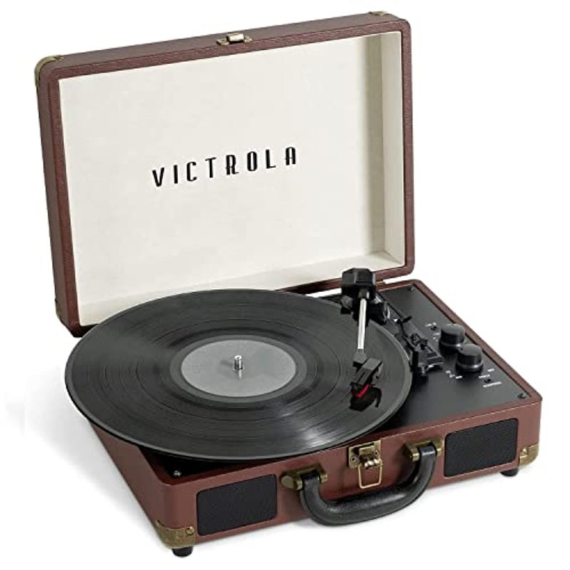 Victrola Journey+ Bluetooth Suitcase Record Player, Dark Brown (VSC-400SB-DBR-SDF) - Image 1
