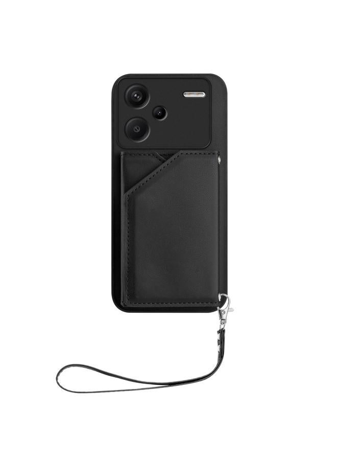 S-TOP Case For Redmi Note 13 Pro+ Skin Feel Four Card Slots Phone Case with Wrist Strap - Image 2