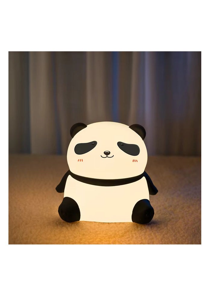 MOCOM Rechargeable Silicone LED Night Light - Panda Touch Lamp, USB Dimming Silicone Animal Lamp, Soft Cartoon Panda Wizard Night Light for Kids, Bedroom Decor, Birthday Gift  - Image 1