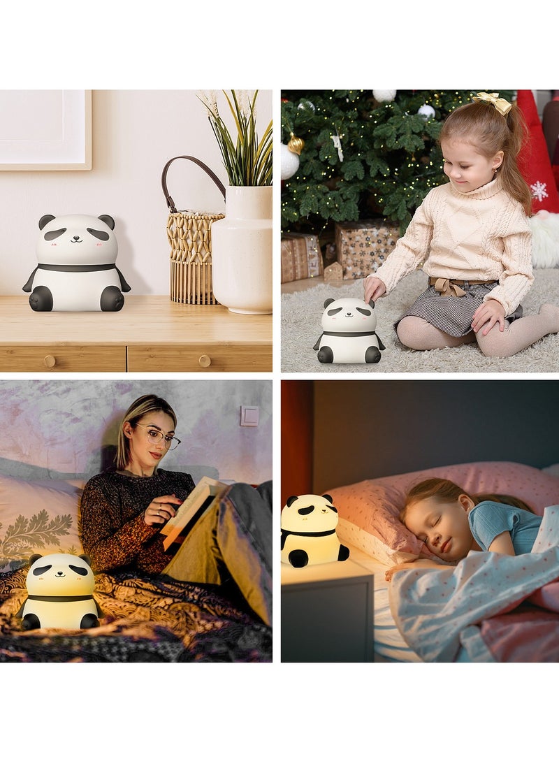 MOCOM Rechargeable Silicone LED Night Light - Panda Touch Lamp, USB Dimming Silicone Animal Lamp, Soft Cartoon Panda Wizard Night Light for Kids, Bedroom Decor, Birthday Gift  - Image 5