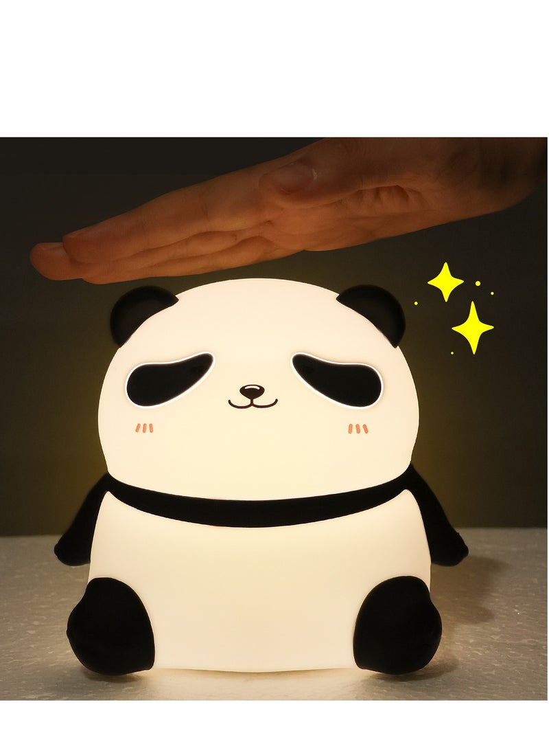 MOCOM Rechargeable Silicone LED Night Light - Panda Touch Lamp, USB Dimming Silicone Animal Lamp, Soft Cartoon Panda Wizard Night Light for Kids, Bedroom Decor, Birthday Gift  - Image 2