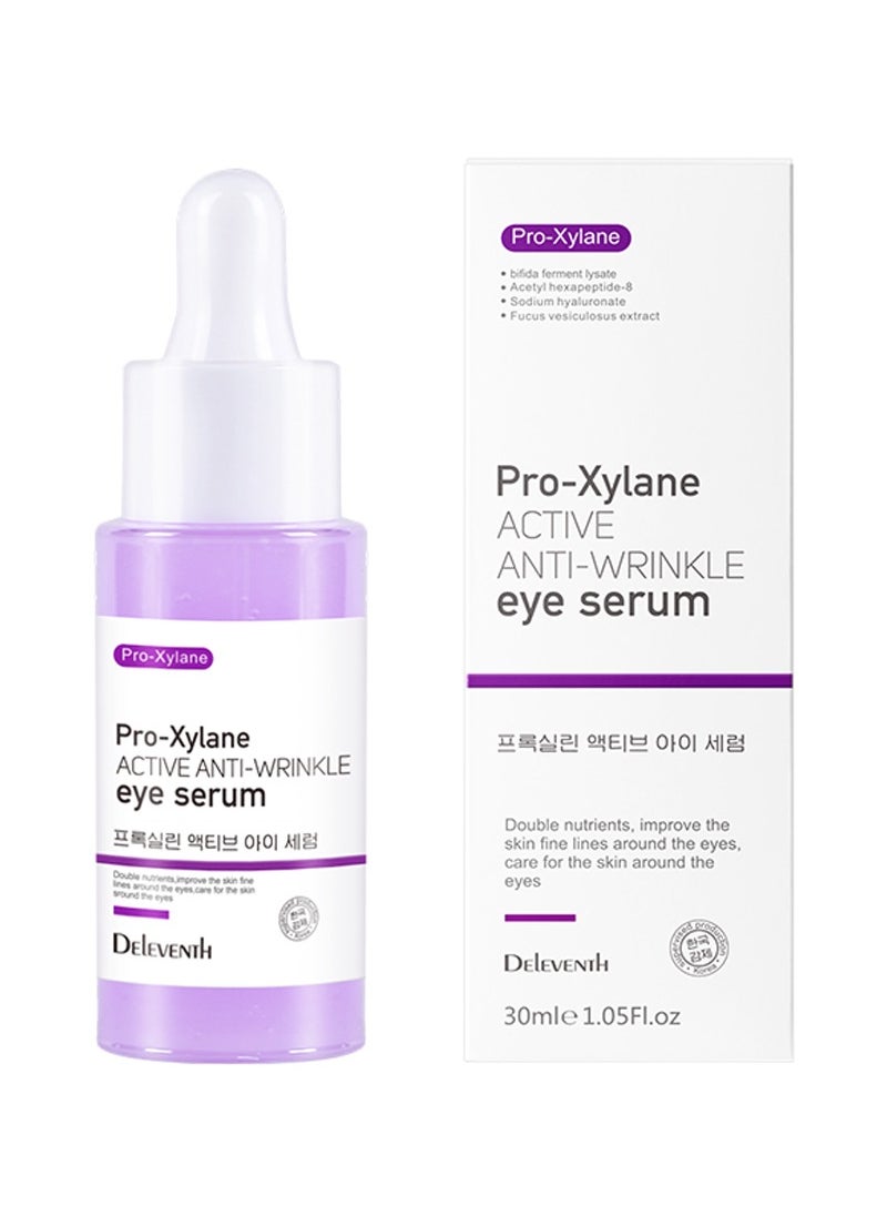 DELEVENTH - DEleventh Korean Brand Pro-Xylane Active Anti-Wrinkle Eye Serum 30ml / Anti-Aging, Reduces Puffiness, Dark Circles, & Firms Skin, Hydrating, Brightening, and Revitalizing Formula for Youthful Eyes - Image 1