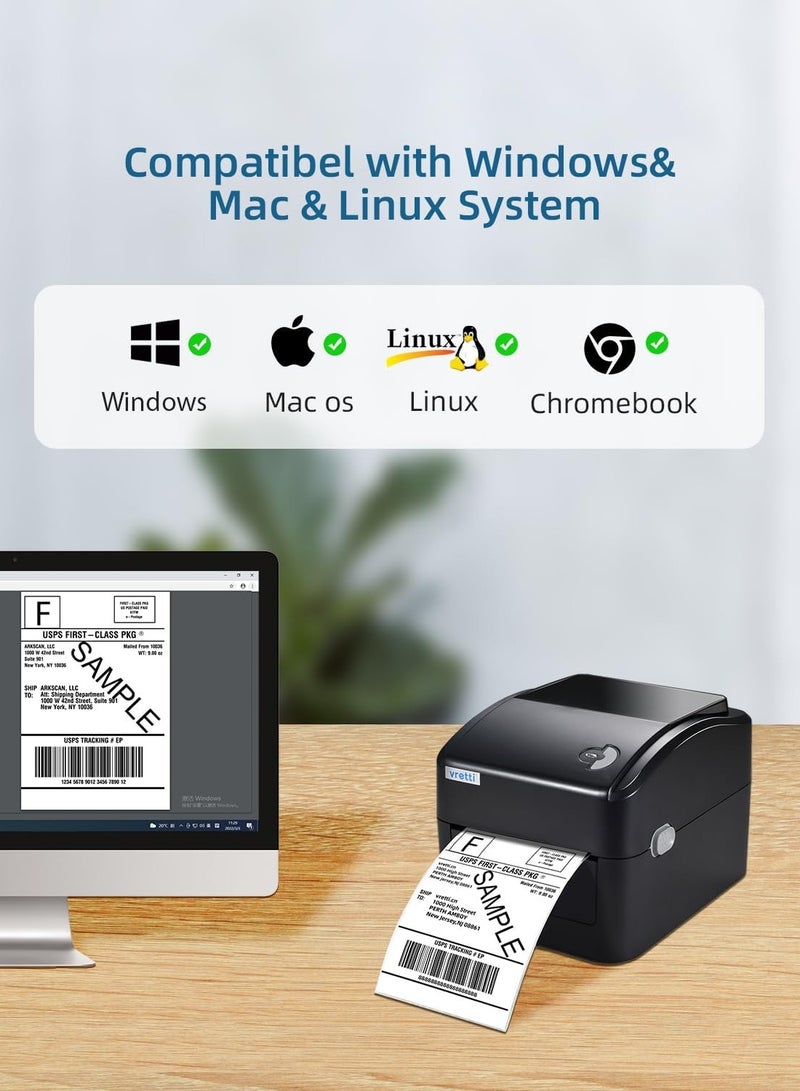 XP-420B Label Printer, Thermal Label Printer 4x6, 420B Shipping Label Printer for Small Busines, Thermal Printer Compatible with Shopify, Etsy, UPS, DHL, etc (Black)  - Image 4