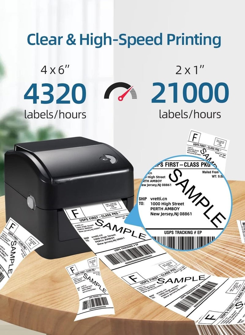 XP-420B Label Printer, Thermal Label Printer 4x6, 420B Shipping Label Printer for Small Busines, Thermal Printer Compatible with Shopify, Etsy, UPS, DHL, etc (Black)  - Image 5