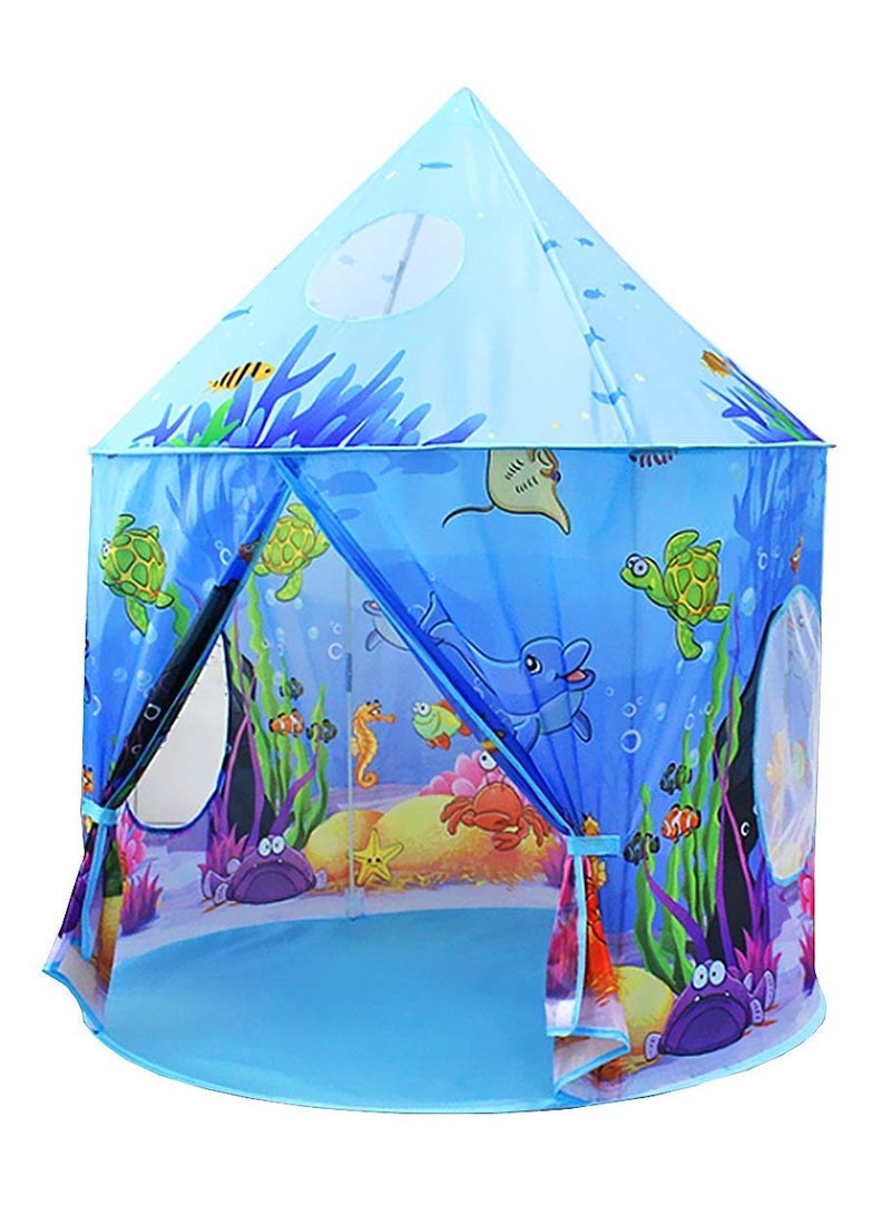 SYOSI Ocean Play Tent for Kids, Marine Undersea Animals Themed Playhouse Indoor Outdoor Games Party Children Pop Up Foldable Tent Birthday Toy for Boys Girls Baby, Ideal Gift in Holiday & Birthday - Image 1