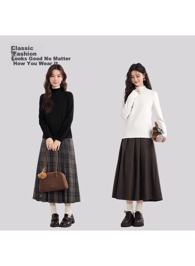 Don't speak Bieyu 7a Antibacterial Sun-resistant Velvet Half Turtleneck Base Shirt Women Winter New Far-infrared Heating Warm Top White L - Image 3
