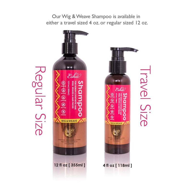 Esha Wig & Weave Revitalizing Shampoo â€“ Human Hair & Synthetic Wigs, Weaves, Extensions & Braids I Coconut Oil Infused, Sulfate-Free I Restores Moisture & Shine, 4 fl oz - Image 2