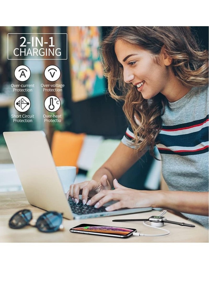 Yesido [Apple Mfi Certified] For Apple Watch Charger Magnetic Charging Cable, 2 In 1 Iphone Watch Charger Cord 4.9 Ft For Apple Watch Series Se/7/6/5/4/3/2/1 Iphone 13/12/11 Pro Max/Xs Max - Image 3