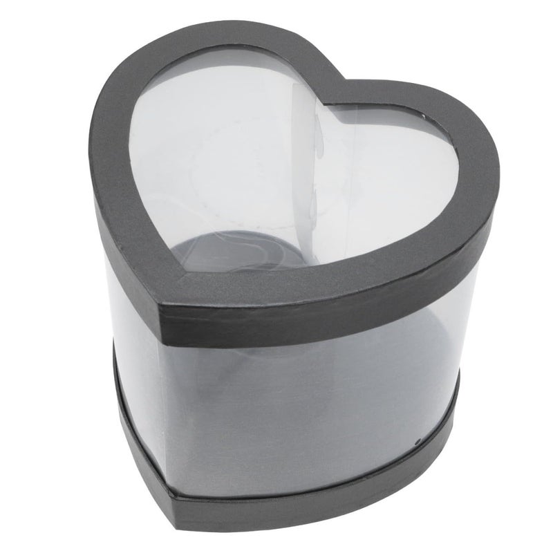 Black Heart Shaped Flower Box With Lid For Valentine Day Gift Mini Roses - Image 2