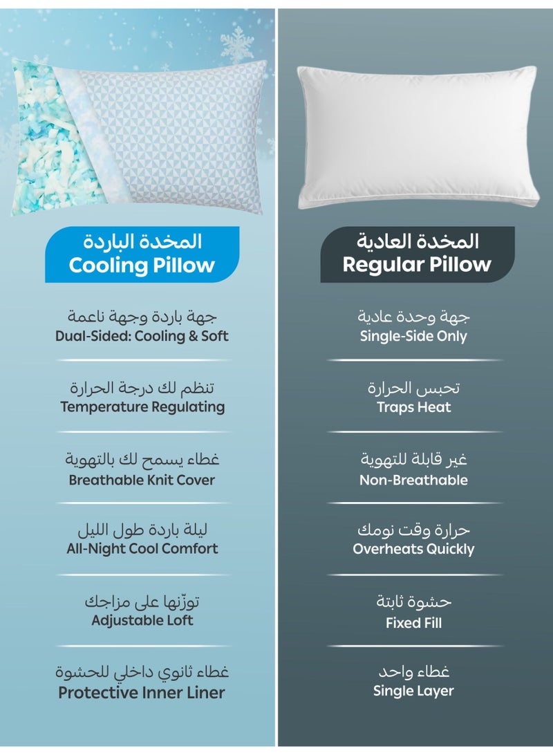 Doona Double-Sided Shredded Memory Foam Bed Pillow (1400g + 200g) Extra Filling – Size 50x75 cm, Gel-Infused Cooling, Adjustable Loft, Pressure Relief, Hypoallergenic, Washable Cover - Image 5
