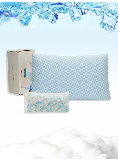 Double-Sided Shredded Memory Foam Bed Pillow (1400g + 200g) Extra Filling – Size 50x75 cm, Gel-Infused Cooling, Adjustable Loft, Pressure Relief, Hypoallergenic, Washable Cover