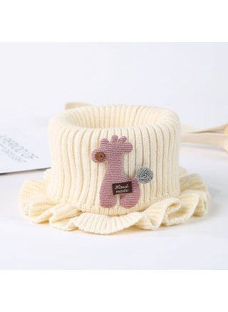 Generic Winter Kids Warm Thick Knit Neck Gaiter Creamy-white  - Image 1
