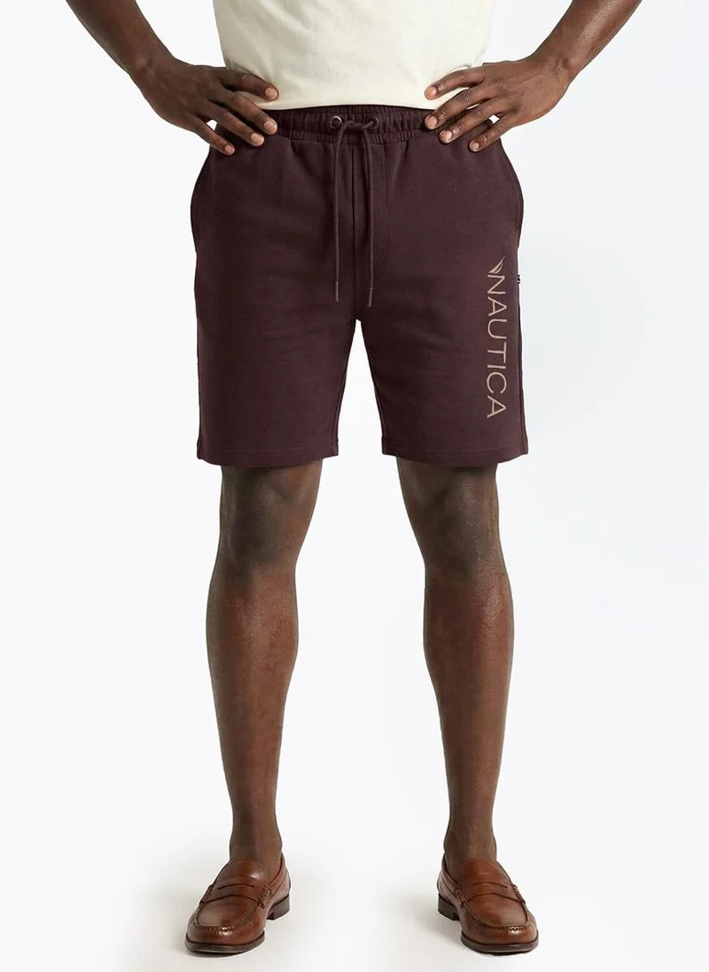 Nautica Men Regular Fit Printed Shorts for Everyday Casual Wear-Brown