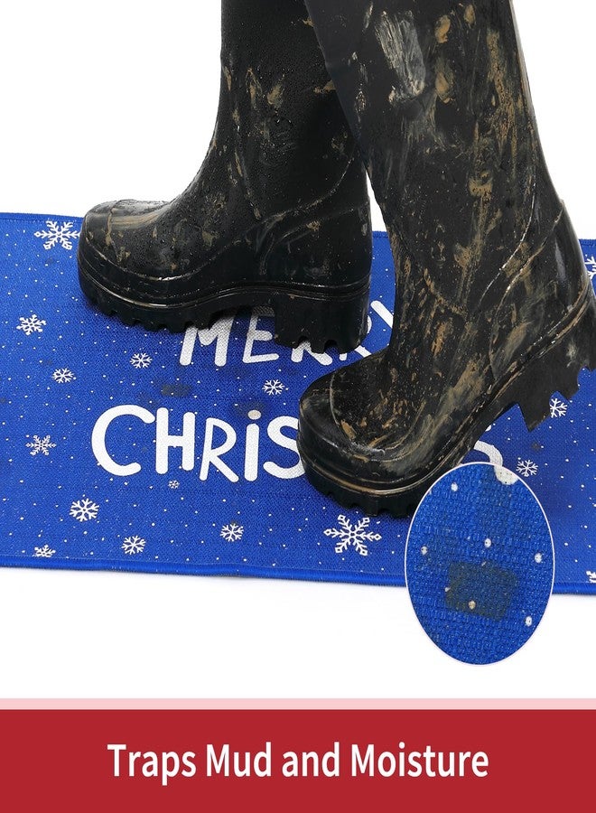 CAROMIO Door Welcome Mat - Xmas Blue, 20" x 32", Indoor/Outdoor - Image 5