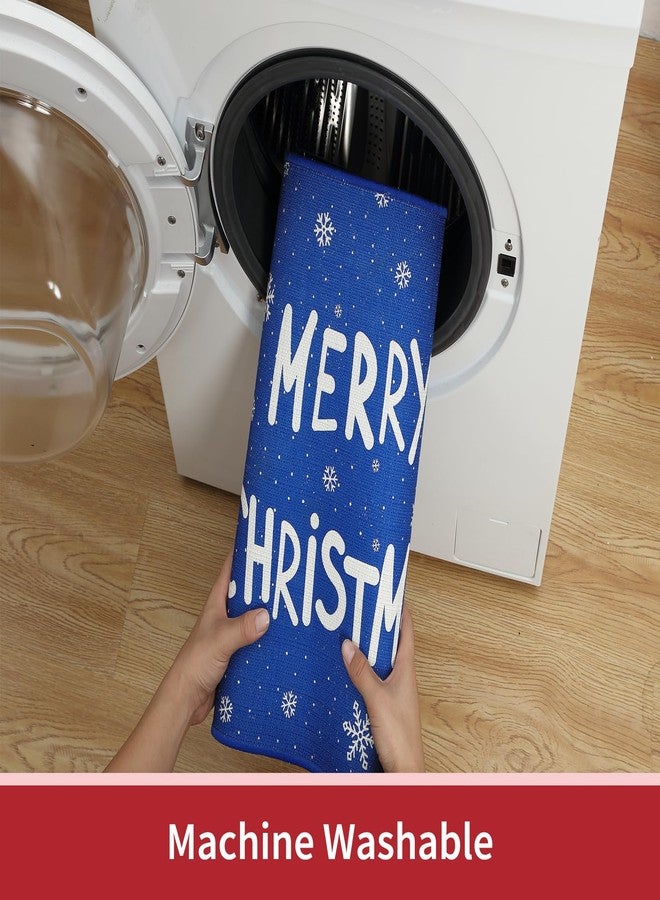 CAROMIO Door Welcome Mat - Xmas Blue, 20" x 32", Indoor/Outdoor - Image 4
