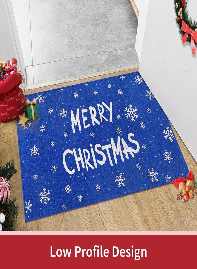 CAROMIO Door Welcome Mat - Xmas Blue, 20" x 32", Indoor/Outdoor - Image 3