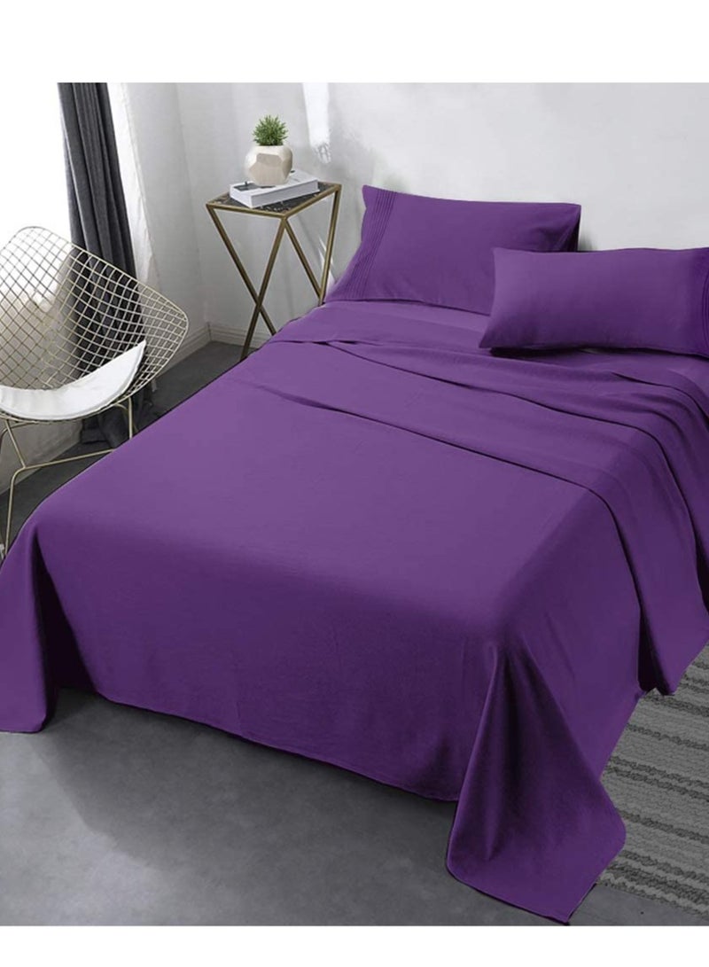 3-piece microfiber sheet set, size 120 cm, dark purple