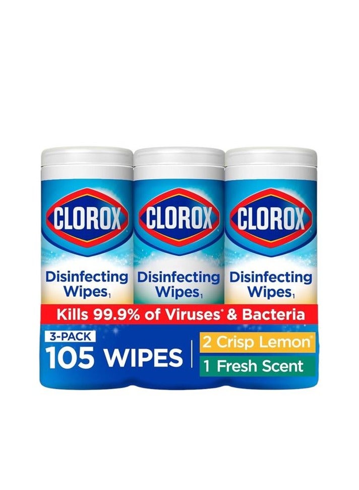 كلوركس ممناديل مبللة معقمة برائحة منعشة متعددة الاستخدامات للاسطح خالية من المبيضات 3  عبوات 35  منديل x   ٣ = ١٠٥  منديل x  ٢١٩  جارام = ٦٥٧  جرام - Image 3
