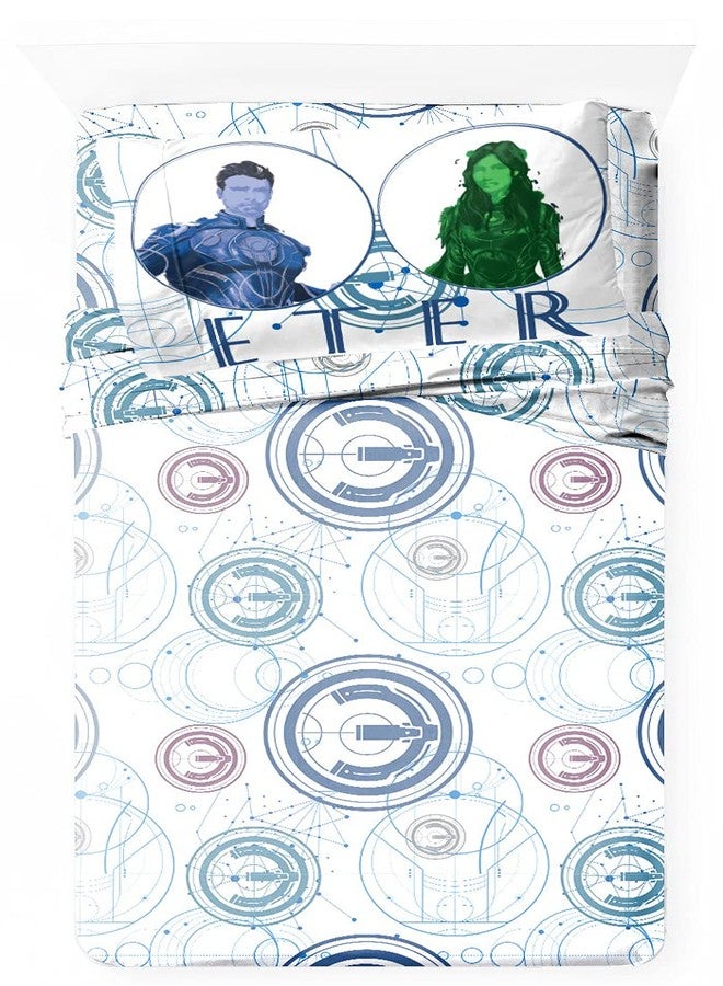 جاي فرانكو طقم ملاءات سرير مفرد من جاي فرانكو مارفل إيترنالز سبيس فورس - طقم من 3 قطع، فائق النعومة والراحة، مفروشات أطفال - ملاءات من الألياف الدقيقة مقاومة للبهتان (منتج مارفل رسمي) - Image 2