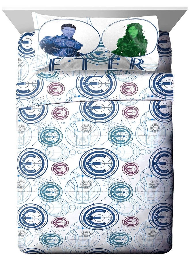 جاي فرانكو طقم ملاءات سرير مفرد من جاي فرانكو مارفل إيترنالز سبيس فورس - طقم من 3 قطع، فائق النعومة والراحة، مفروشات أطفال - ملاءات من الألياف الدقيقة مقاومة للبهتان (منتج مارفل رسمي) - Image 1