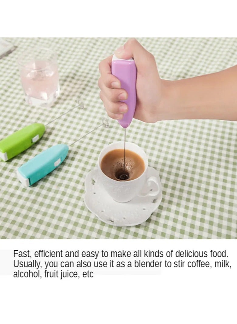 AROAQ خلاط قهوة كهربائي صغير، خلاط قهوة كهربائي مدمج، عصا خفق حليب محمولة متينة، خفاقة كهربائية خفيفة الوزن وقابلة للحمل لتحريك القهوة والحليب وعصائر الفاكهة، (قطعة واحدة، أبيض) - Image 3