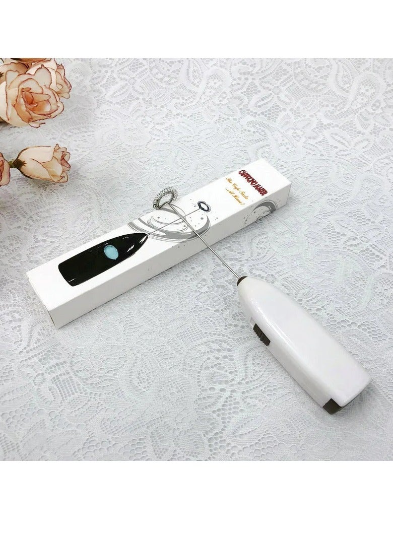 AROAQ خلاط قهوة كهربائي صغير، خلاط قهوة كهربائي مدمج، عصا خفق حليب محمولة متينة، خفاقة كهربائية خفيفة الوزن وقابلة للحمل لتحريك القهوة والحليب وعصائر الفاكهة، (قطعة واحدة، أبيض) - Image 4