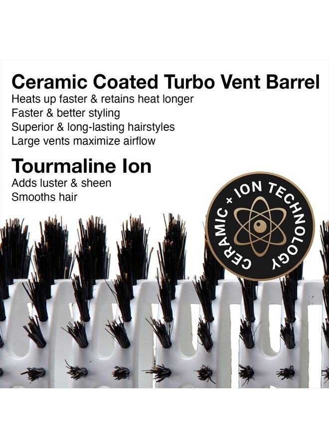 Olivia Garden Ceramic + Ion Turbo Vent Boar Round Hair Brush, 4 1/2" - Image 2