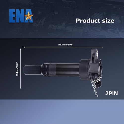 ENA مجموعة من 4 حزم ملف الإشعال 1.8L 2.0L L4 متوافقة مع هيونداي كيا سول فورت إيلانtra GT توكسون 2011 2012 2013 2015 2016 2017 2018 ملفات لـ UF651 C1804 273002E000 1788511 GN10633 5C1861 - Image 2