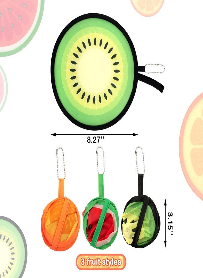 Quacc 3 PCS Round Foldable Hand Fans, Fruit Style Handheld Folding Fan Portable Cooling Fans for Summer Events, Outdoor Travel, Festival Party Decorations, Game Favors - Image 3