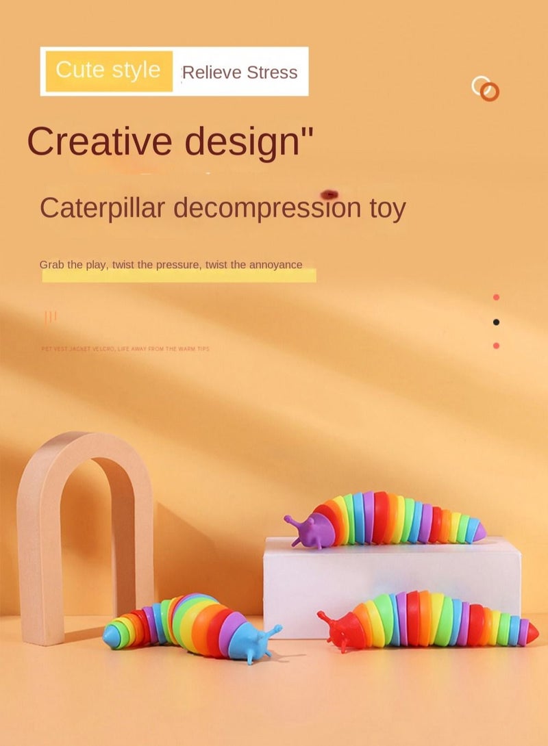 Children Fidget Slug Toy, Decompression Give Vent To Caterpillar