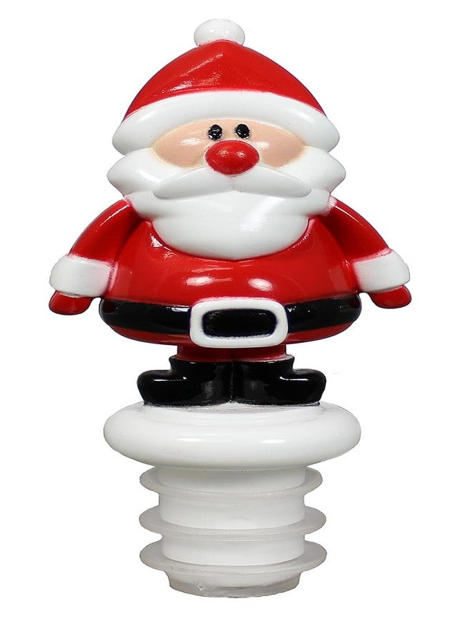 Prodyne Set of 3 Christmas Holiday Acrylic Bottle Stoppers with Stand, Santa Claus, Christmas Tree, Snowman - Image 4