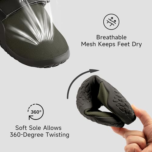 M MANUEKLEAR MANUEKLEAR Deadlift Shoe - Weight Lifting Shoes for Men Women - Weightlifting Squat Shoes Fitness Cross-Trainer Barefoot Gym Training Sneakers Forest Green - Image 5