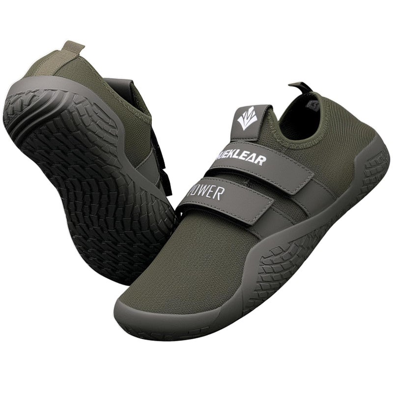 M MANUEKLEAR MANUEKLEAR Deadlift Shoe - Weight Lifting Shoes for Men Women - Weightlifting Squat Shoes Fitness Cross-Trainer Barefoot Gym Training Sneakers Forest Green - Image 1
