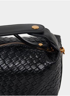 Styli Pebble Textured Handbag with Braided Strap  - Image 5