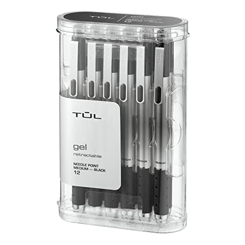 TUL GL1 Retractable Gel Pen, Needle Point, 0.7 mm, Gray Barrel, Black Ink, Pack Of 12 - Image 4