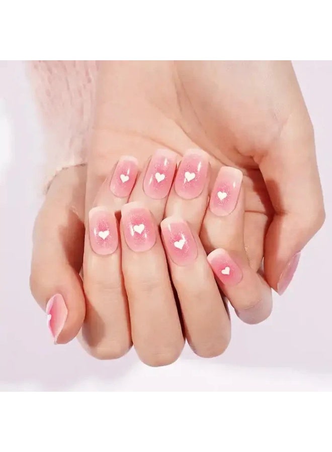 شرائط جل أظافر شبه معالجة – مانيكير بجودة الصالون – 20 شريط + مبرد + عود خشبي – سهلة التركيب والإزالة - Image 2