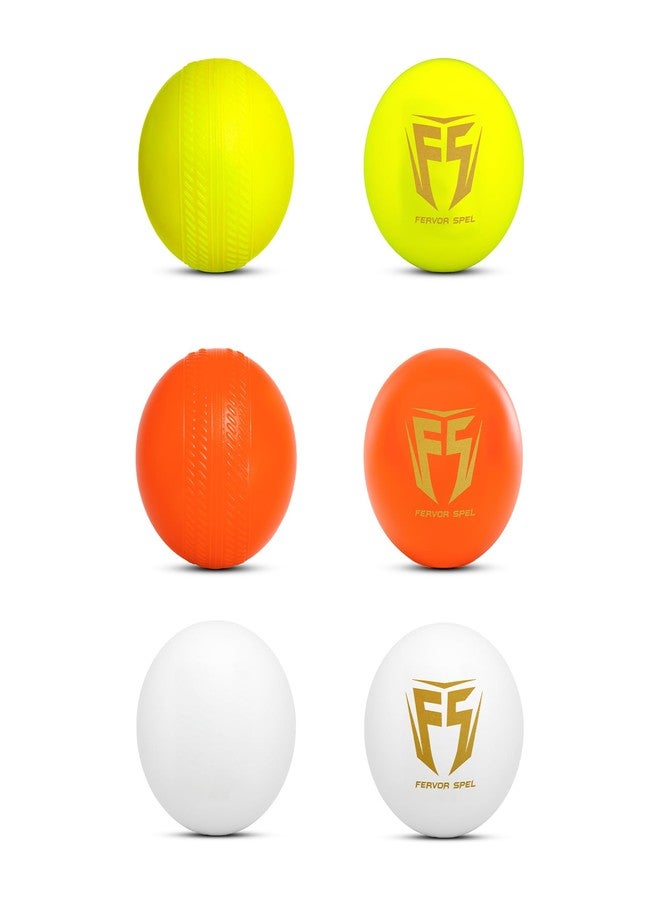 Fervor Spel Non Toxic Plastic Cricket Ball (30gm Per Ball, Mix Color) (Pack of 6) - Image 1
