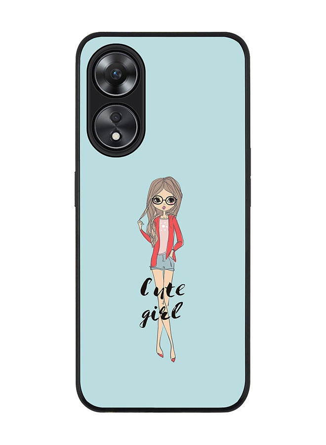 Stylizedd Rugged Black edge case for Oppo A78 5G / Oppo A58 5G Slim fit Soft Case Flexible Rubber Edges Anti Drop TPU Gel Thin Cover -  Dreamer Cute Girl - Image 1