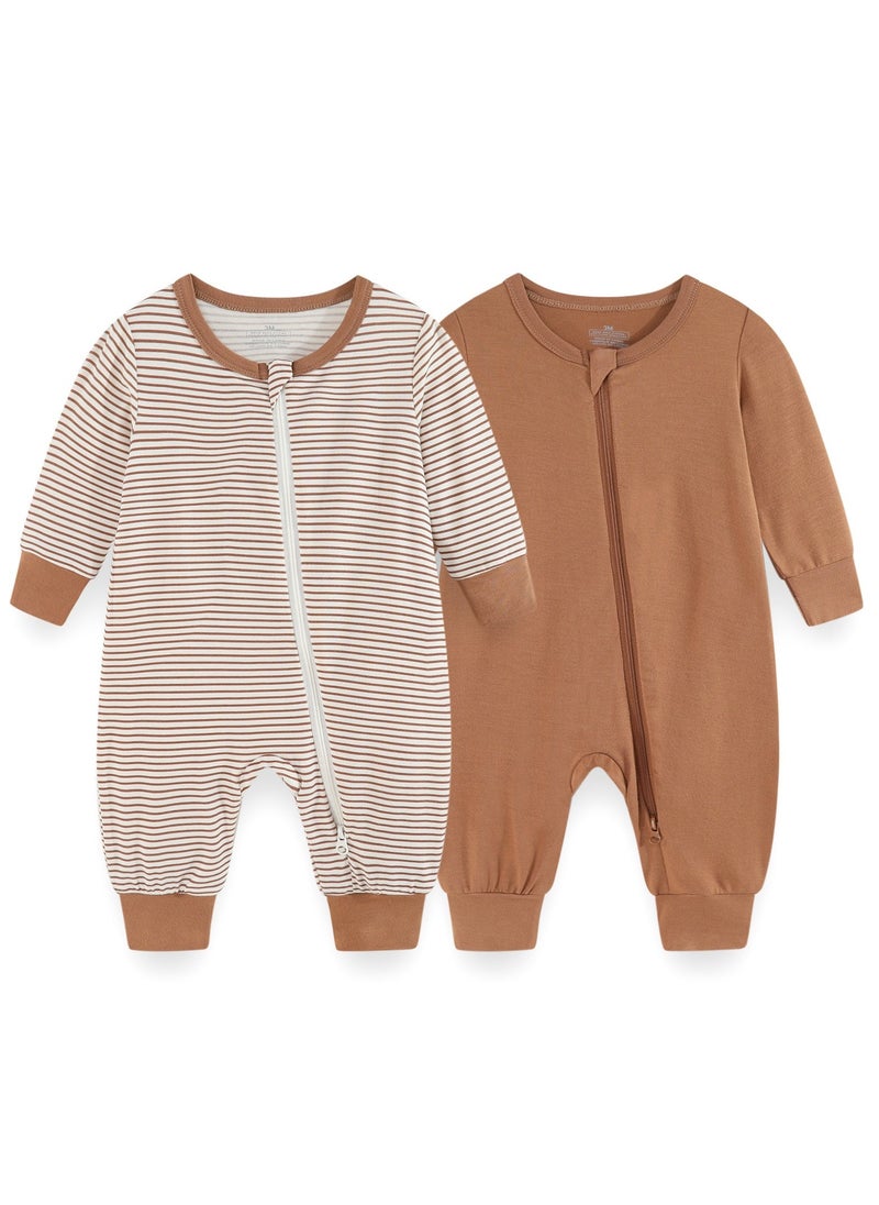 RedMapleTEK Infant And Toddler One-Piece Long-Sleeved Crawling Suit 2-Piece Set  - Image 1