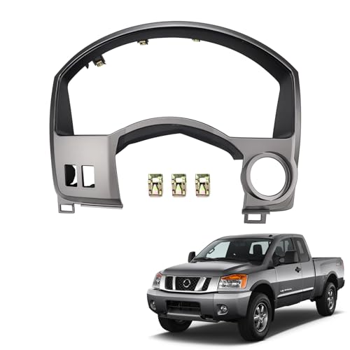 FEXON Instrument Cluster Dash Panel Gauge Cover Bezel Trim Compatible with Nissan Titan, Armada 2004 2005 2006 Replace 68240-7S000 - Image 1